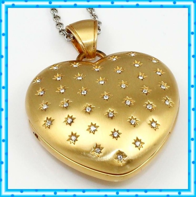 Brighton Sweetheart Heart Locket Crystal Golden Convertible Necklace
