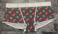 NWT VICTORIA'S SECRET PINK L FOOTBALL THICK LOGO WAISTBAND RARE BOYSHORT PANTIES