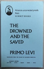 Primo Levi / The Drowned and the Saved uncorrected proof 1st Edition 1988