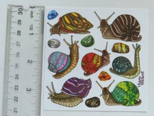 Violette Stickers - SNAILS - 4x4 Square Sheet of Stickers #K196