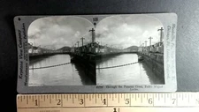 Pedro Miguel Locks Panama Canal Stereoview Antique c1921 Y16672