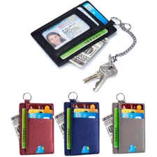 Slim Wallet Hanging Neck ID Card Key Portable RFID Blocking Pocket Wallet Adults