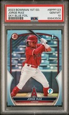 2023 Bowman 1st Jorge Ruiz RC Sky Blue Foil 1st Edition BCP123 PSA 10 