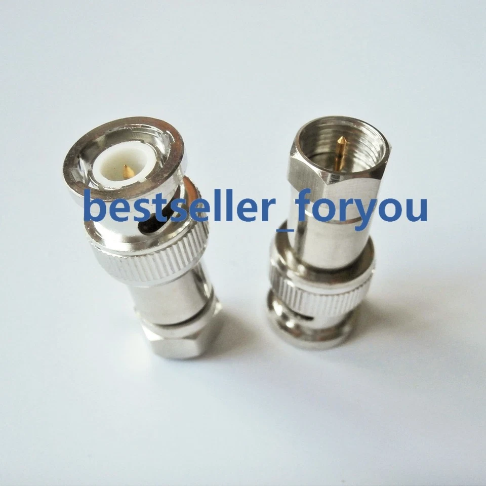 1Pcs BNC Male Plug to F Male Jack straight RF Coaxial Coax Adapter Connector - Image 2 of 4