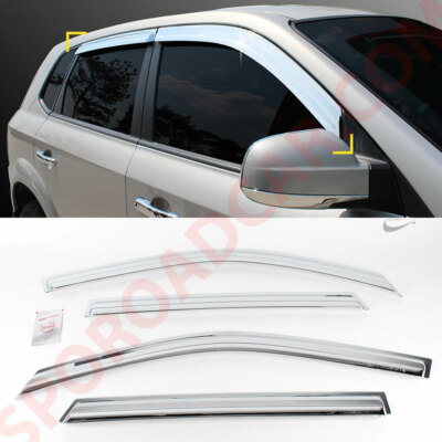 Chrome Window Sun Visor Rain Guard Molding K-634 for 2005-2009 Hyundai Tucson