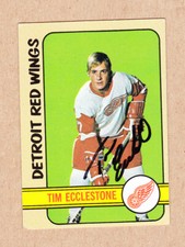 Tim Ecclestone (DEC) signed 1972-73 Topps card # 33-Detroit Red Wings