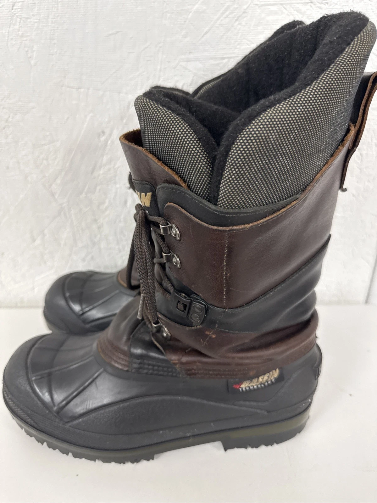 Baffin Pac Winter Boots Men’s Size 8 Made in Canada Insulated Leather Winter EUC
