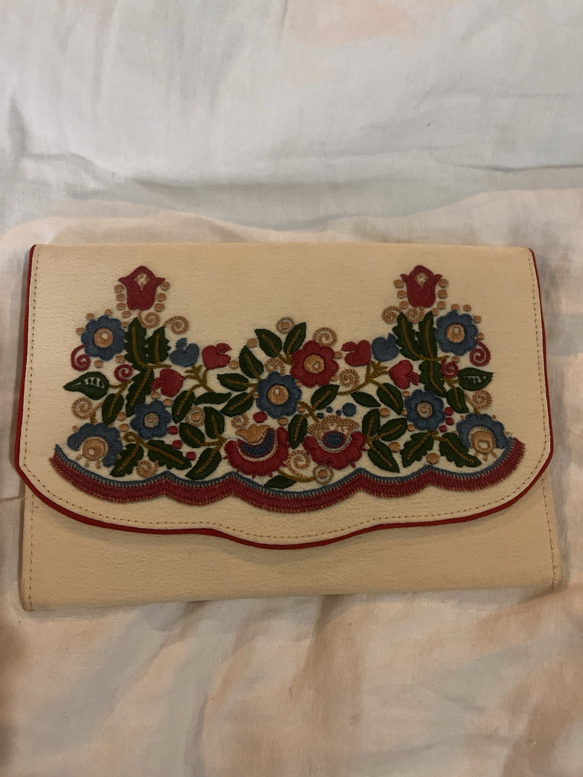 Hungarian Embroidered Purse Clutch Floral - image 1