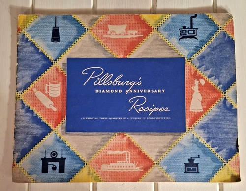 Pillsburys Diamond Anniversary Recipes Cookbook WWII Era 1944 Vintage