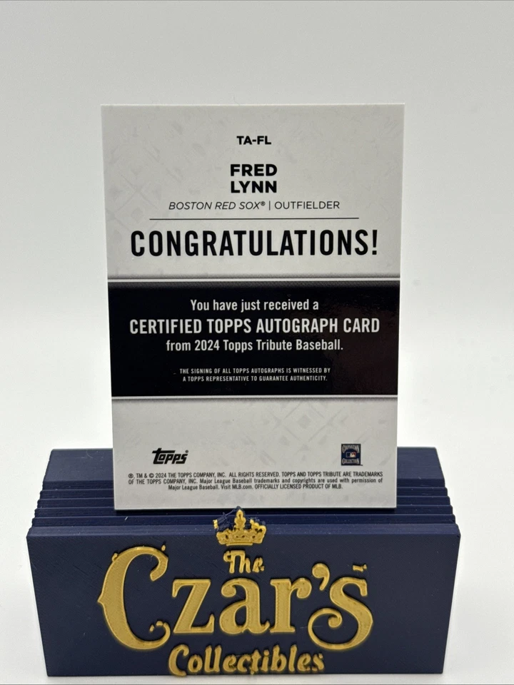 2024 Topps Tribute Orange Fred Lynn Auto #TA-FL /25 - Red Sox - FREE SHIP - Image 2 of 3