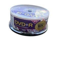 Verbatim DVD+R - 4.7 GB 16X - 25 Count Spindle New/Sealed