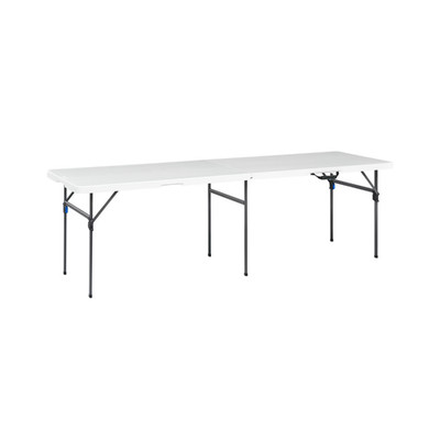 Mainstays White 8 Ft Folding Plastic Table Heavy Duty, Easy-Fold, Indoor Outdoor
