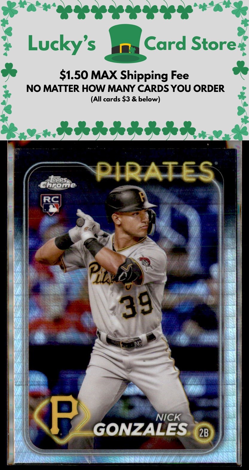 2024 Topps Chrome #72 Nick Gonzales Prism Refractor Rookie