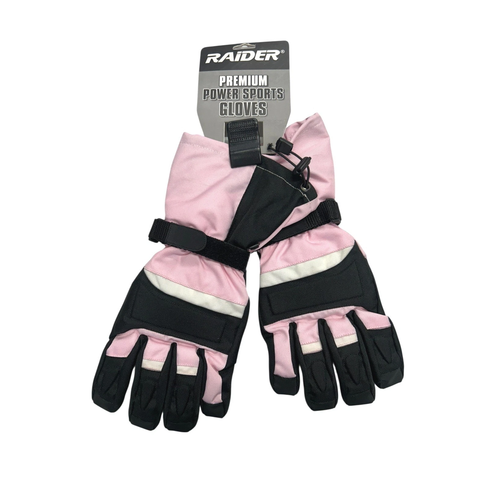 Raider Powersports Moto Gloves Womens L Pink Black Full Finger Padded Biker NWT