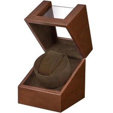 Automatic Rotation Single Watch Winder Box Leather Storage Display Case Gift A