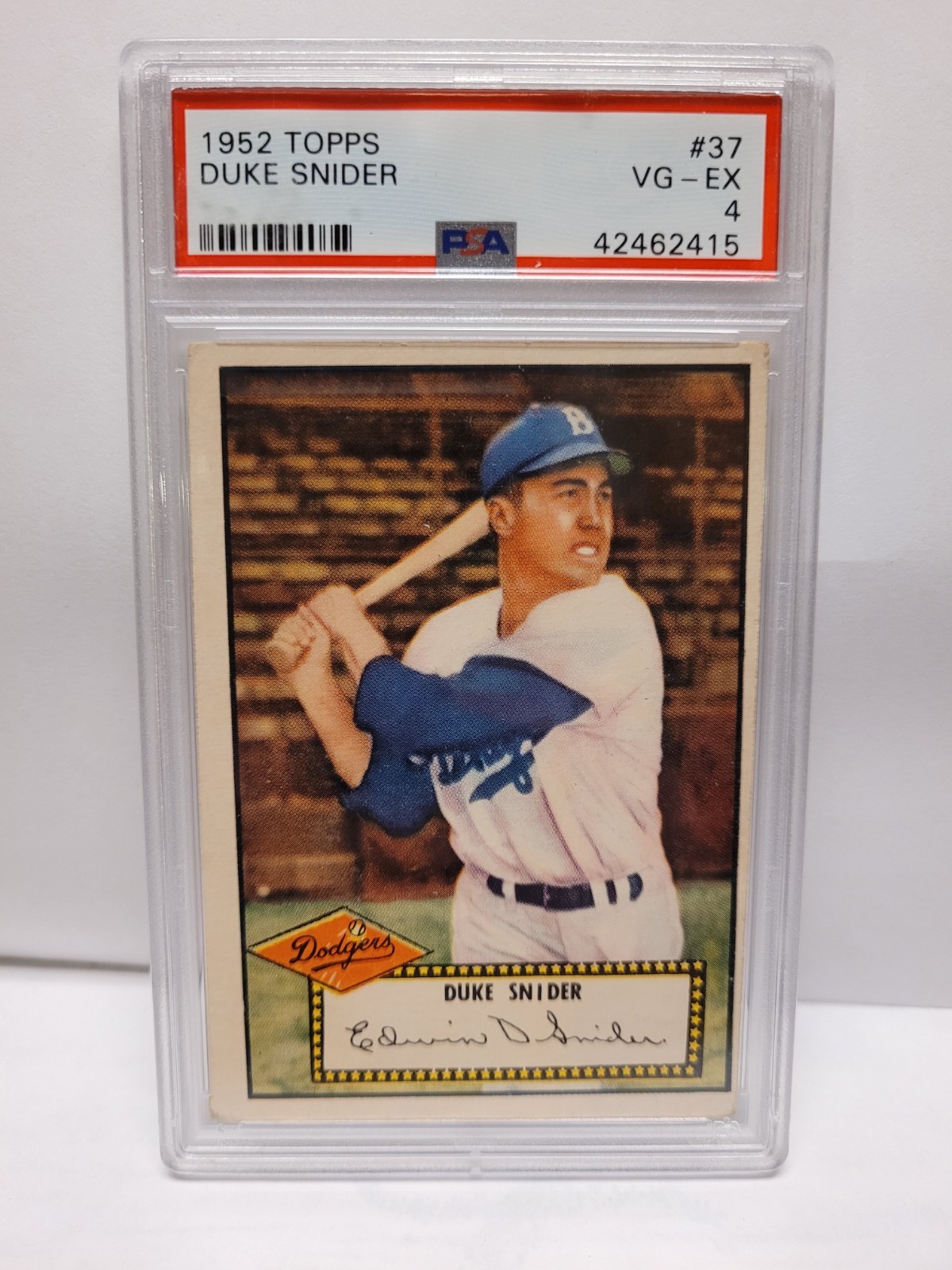 1952 Topps Duke Snider PSA Graded VG-EX 4 Brooklyn Dodgers #37