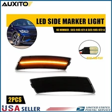 Smoked Lens Amber Full LED Side Marker Lights For 18-up VW Tiguan, 12-19 Beetle