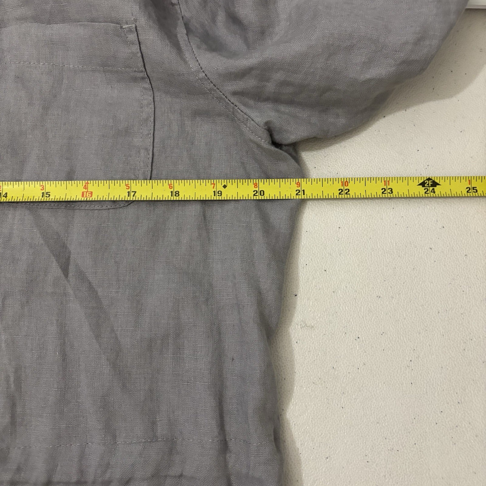 Kenar Linen Gray Utility Jacket Drawstring Waist … - image 7