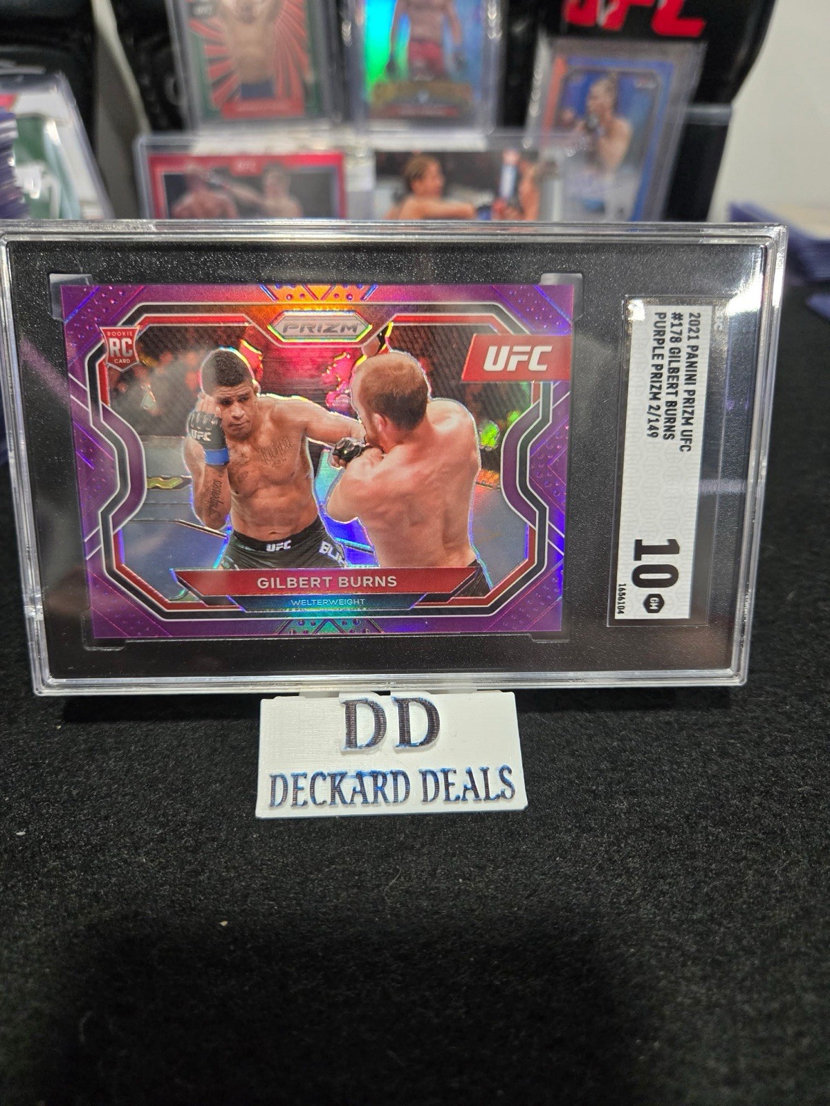 2021 Panini Prizm UFC - Gilbert Burns #178 Purple Prizm /149 SGC 10