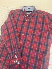Tommy Hilfiger Men's XL Woven Long Sleeve Plaid Button-Down Shirt Classic Fit