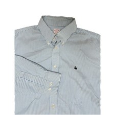 Brooks Brothers Shirt Men's Size XL Madison Fit Blue Striped Long Sleeve Logo