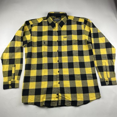 Ponsse Workwear Men Flannel Shirt XL Generous Fit NWOT Yellow Black 50  Retail