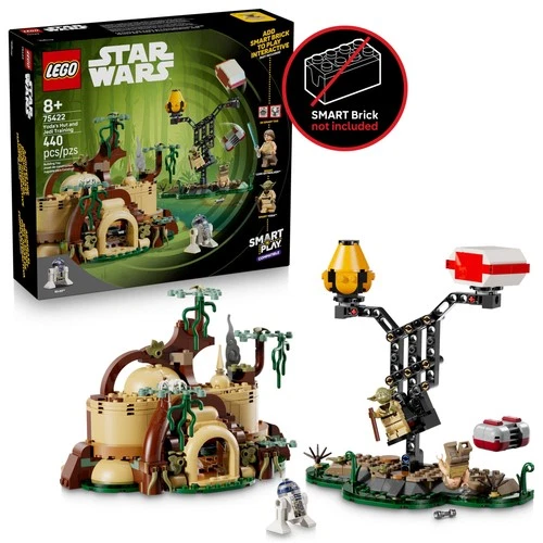 LEGO Star Wars SMART Play Yodas Hut and Jedi Training Building Toy, 440 Pieces,