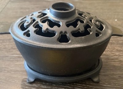 John Wright Cast Iron Filigree Pattern Steam Humidifier & Base Enameled Interior