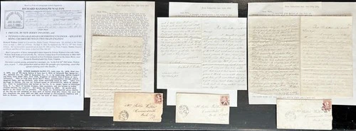 CIVIL WAR 38th NJ INFANTRY SOLDIER LETTERS SIGNED PVT WALTON FORT POWHATTAN 1865