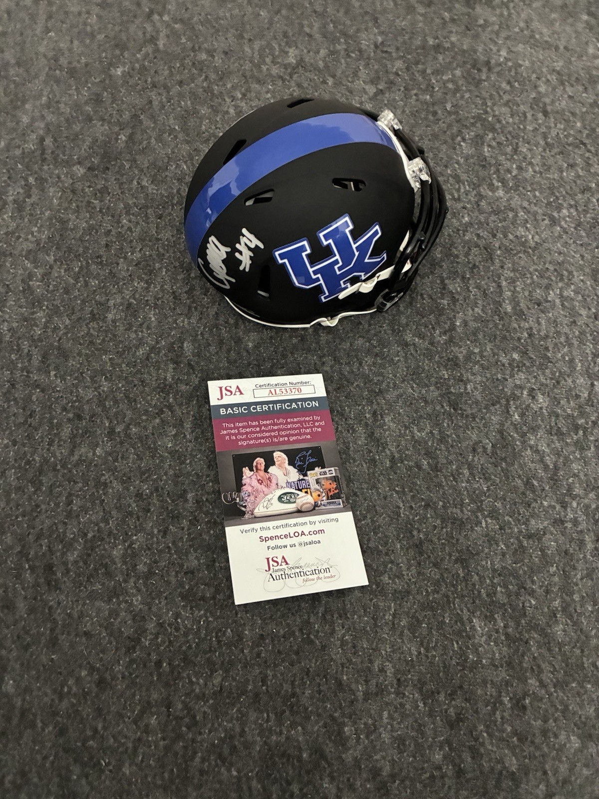 Cj Baxter Signed Mini Helmet Jsa Coa Kentucky Wildcats Cedric Baxterjr Autograph