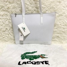 Borsa tote LACOSTE pelle pvc bianca donna usata autentica
