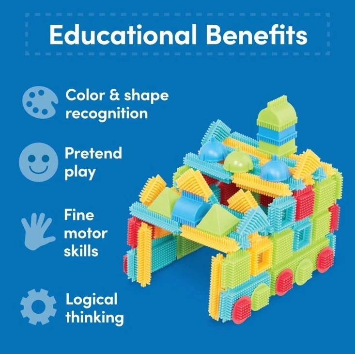 Lot Of 95+ Battat Bristle Block Stem Building Blocks Interlocking Parts Clean - Image 3 of 4