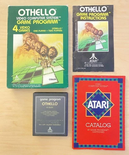 Othello (Atari 2600, 1980) Video Game Cartridge, Manual(s) & Original Box CX2639