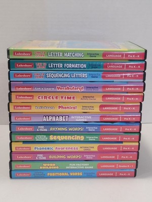 13 Lakeshore Language Reading Learning CD-ROM (PC/MAC) Grade Pre-K - K & 1st