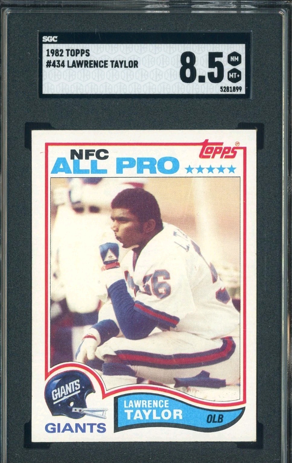 1982 Topps #434 Lawrence Taylor Giants RC Rookie HOF SGC 8.5 NM-MT+