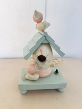 Vintage Wooden Birdhouse Night Light Lamp Blue Birds Nursery Decor Works