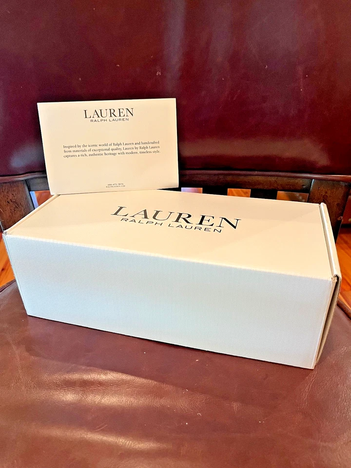 Nuevo en Caja-Mujer Talla 7 Lauren Ralph Lauren Azul Marino Rayas Luize Mocasín Alpargata Foto 3 de 4