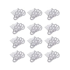 12Pcs Rhinestone Small Crown Combs Princess Tiaras Hair Comb Mini Tiaras for ...