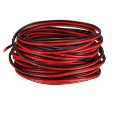 Red Black Wire 2pin Extension Cable Cord 20 AWG Parallel Wire 6M Length