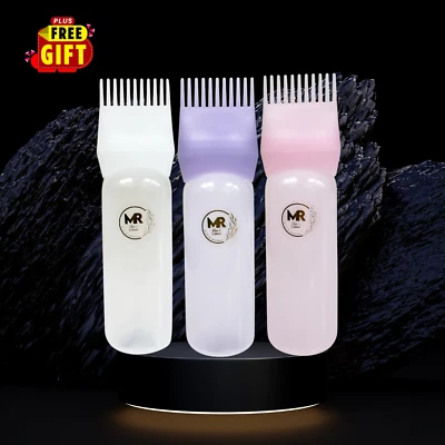 MR MANI & RABBANI Hair Dye & Oil Comb Applicator Bottle (6oz) – Root Comb Hair Color Brush - 3220