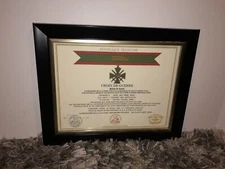 FRENCH CROIX DE GUERRE - w/BRONZE PALM / WWII (COMMEMORATIVE CERTIFICATE)