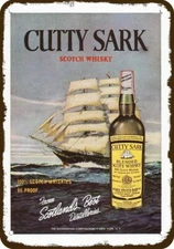 1960 CUTTY SARK Scotch Whisky Vintage-Look-Edge *DECORATIVE REPLICA METAL SIGN*