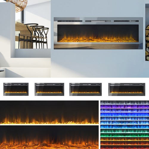 Electric Fire 40/50/60/70/80inch Inset Fire Wall Mounted LED Electric Fireplace - Picture 21 of 99