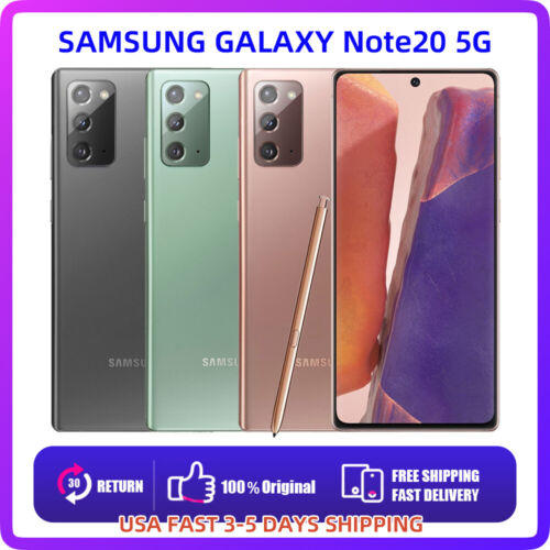 💯 NEW Samsung Galaxy Note 20 5G 128GB SM-N981U1 GSM Factory Unlocked Cell Phone - Afbeelding 1 van 20