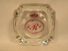 Vintage Monogram R R C Crown Glass Ashtray