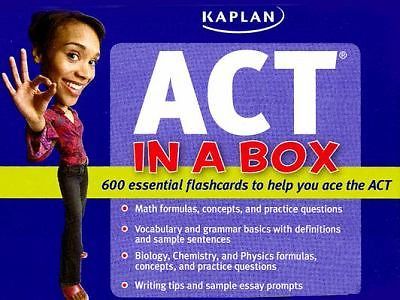 Kaplan ACT in a Box, Test Prep 600 Essential Flashcards Fast Shipping