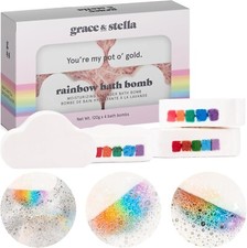 4-PACK RAINBOW BATH BOMBS KIDS GIRLS CHRISTMAS BATH BOMBS VEGAN BATH BOMB SET