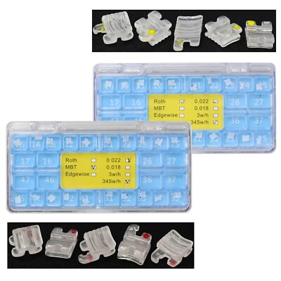 Dental Orthodontic Brackets Ceramic Braces Clear Aesthetic Roth MBT 022 345 Hook