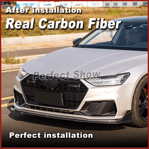 Spoiler attacco anteriore in carbonio adatto per Audi A7 Sline S7 2019-20 - Foto 4 di 13