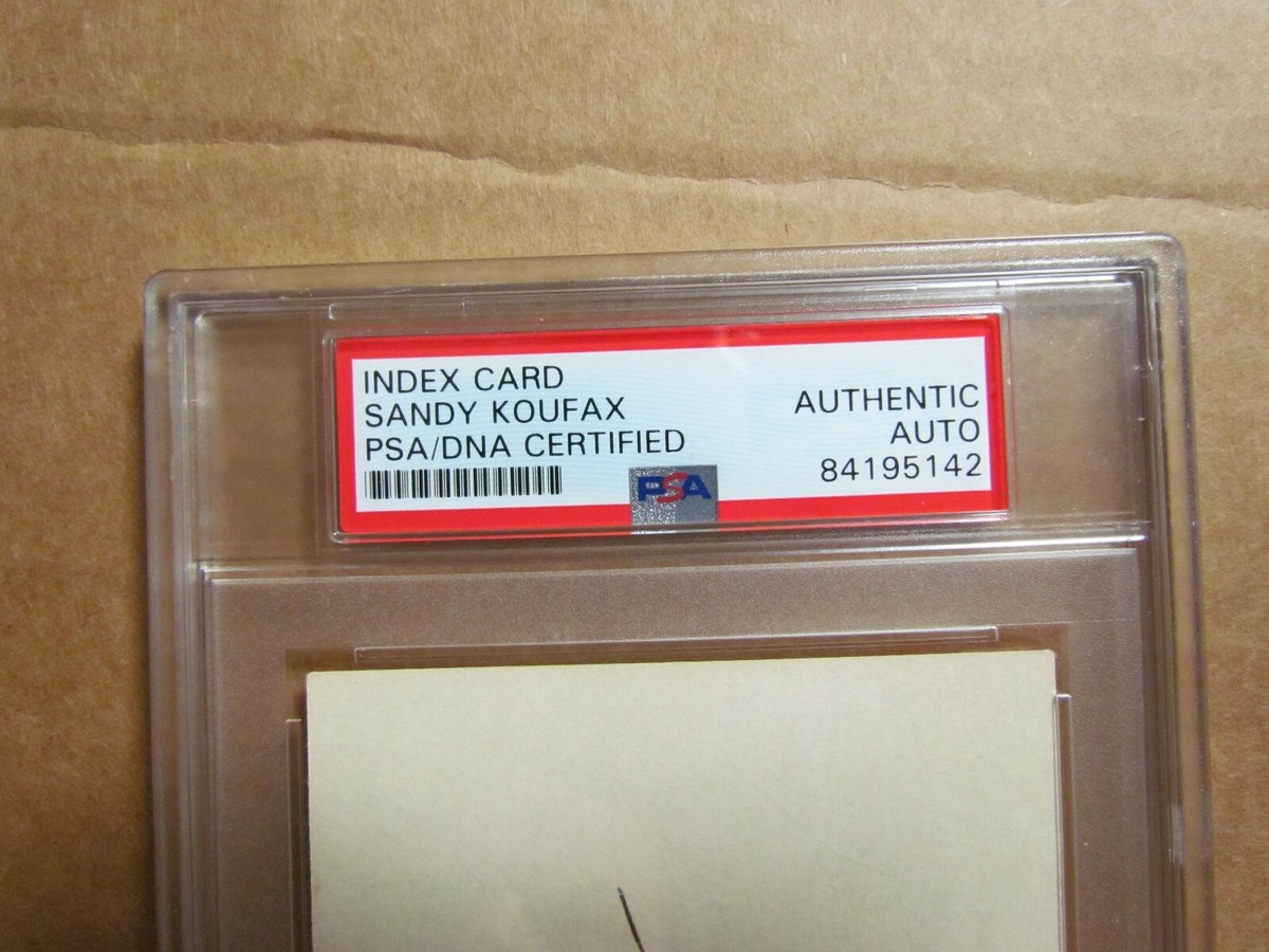 【中古】 Manuscrito Sandy Sandy Koufax Signed Index Card PSA Certified Encapsulated | eBay